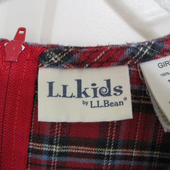 L.L. Bean L.L. kids plaid flannel dress with 2 patch pockets sz XL - Picture 3 of 7